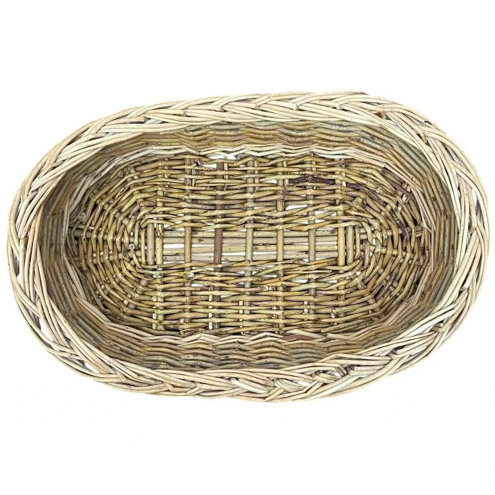 Woven Wicker Basket Oval Farmhouse Bread Serving Rustic‎ 10.5x7
